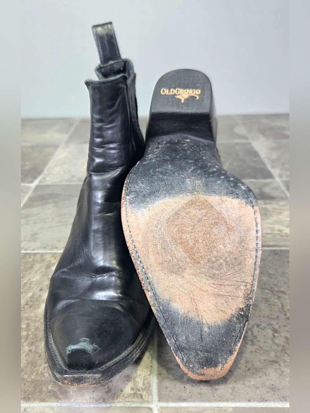 OLD GRINGO LEATHER SNIP TOE WESTERN CHELSEA ANKLE BOOTS. - Picture 7 of 12